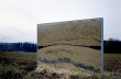 Libor Krejcar - Krajina kolem Heřmanova Městce I (z cyklu Sypané obrazy), sklo, kov, dřevěný odpad, 80 x 120 cm, 1999